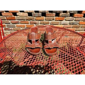 Frye Audrey Strappy Slide Brown Size